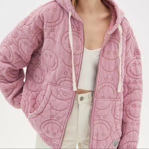 Urban Outfitters BDG Pink Smiley Hoodie Size small oversized